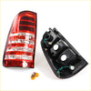 Red led tail light with clear lens and black housing showing the back side for toyota hilux sr5 2004-2016