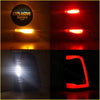 Red led tail light for dodge ram 2019 plus with sleek modern design and illuminated orange turn signal showing back side