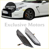 White nissan gt-r r35 with black rims and orange brake calipers featuring led turn signal for 2007-2022 models