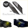 Carbon fiber black led turn signal side marker lights with sleek angular design for nissan gt-r r35 2007-2022