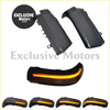 Black led tail light assemblies with amber illumination strips for mitsubishi pajero turn signal mirror indicators