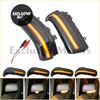 Black led side marker lights with amber illumination for mitsubishi pajero turn signal mirror indicator