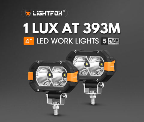 Lightfox 4inch LED Light Bar 1 Lux @ 393m IP68 4,600 Lumens