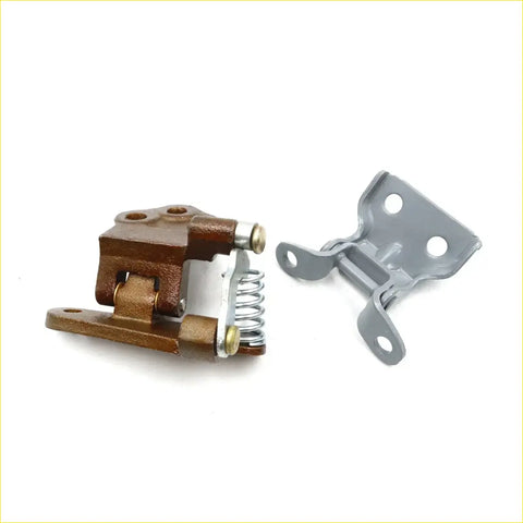Brown and gray metal left door hinges with spring mechanism for isuzu faster kb bedford kb 1980-1988 back view