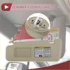 Beige plastic left driver side sun visor for toyota highlander 2010-2013 with built-in storage compartment and hardware