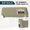 Beige fabric left driver side sun visor with mirror warning labels and metal bracket for toyota 4runner 2003-2023