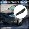 Black plastic left front bumper retainer bracket for toyota highlander 2001-2023 with molded ridges and mounting holes