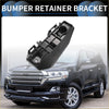 Black plastic left front bumper retainer bracket for toyota land cruiser 2008-2021 shown from the back side