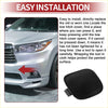 Black plastic left front tow hook cover cap for Toyota RAV4 2009-2012 designed for easy front bumper installation
