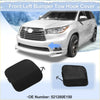 Black plastic left front tow hook cover for white toyota highlander shown in product for toyota prius 2012-2015