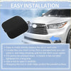 Black plastic left front tow hook cover for toyota prius 2012-2015 shown from the back side