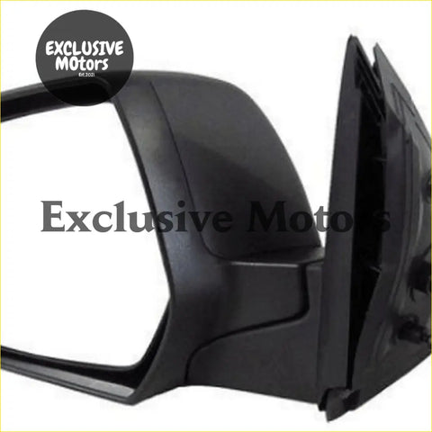 Left-hand black plastic side-view mirror housing with sleek angular design and mounting bracket for ford ranger mazda bt-50