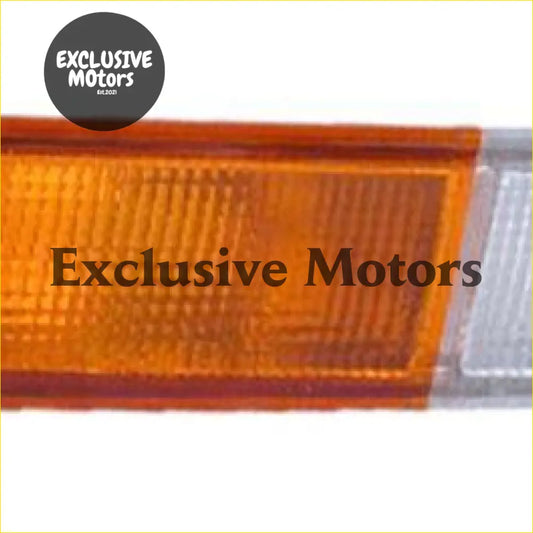 Left-hand bumper light for mitsubishi triton 1996-2005 with orange textured lens and metallic housing