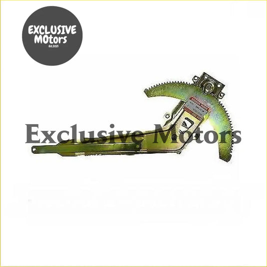 Left-hand green metal window regulator with gear and mounting bracket for Nissan Patrol Safari Y60 1988-1994