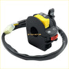 Black left handlebar switch for suzuki ozark 250 lt-f250 with yellow and red toggles and rubberized grip