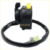 Black plastic left handlebar switch for suzuki ozark 250 with yellow button and rygo-motor gold logo