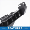 Black plastic left rear bumper retainer bracket for toyota Highlander 2008-2011 with ribbed segmented design back side view