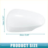 White glossy plastic left rearview mirror cover for Toyota Prius C 2012-2018 shown from the back side