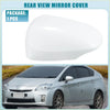 Left rearview mirror cover for toyota prius c 2012-2018 in white plastic shown from the back side