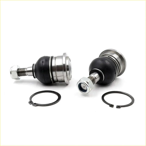 Silver and black ball joint assemblies with retaining rings for left and right side Toyota Hilux 2004-2016