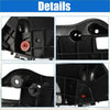 Black plastic left and right front bumper cover support rails for toyota rav4 2019-2023 with red screw caps and molded details
