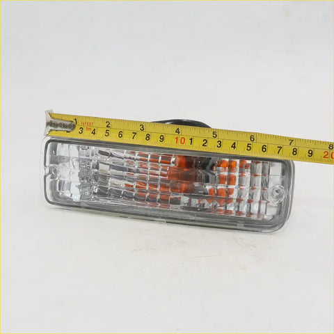 Clear plastic rectangular left right indicator turn signal light with amber and white led for toyota hilux 1988-1997