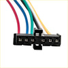 Black plastic multi-pin connector with six colored wires for left and right rear light bulb holder ford transit back side
