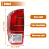 Left right side tail light assembly for toyota tacoma 2005-2015 with red and clear plastic lenses and labeled light sections