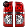 Left right tail light brake lamp for toyota hilux 2005-2015 with red chrome led angular modern design visible from back
