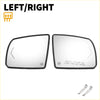 Black-framed left right side view mirrors with white heated glass for toyota models showing reflective surfaces and indicators