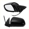 Left side door mirror for toyota highlander 2001-2023 black plastic with heated glass and integrated wiring harness