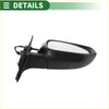 Left side door mirror for toyota highlander manual folding gloss black with sleek curved black plastic housing back view