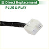 White plastic electrical connector with black wire on the back side of left side door mirror for toyota rav4 2013-2015