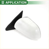White plastic left side door mirror replacement with black base for Toyota Highlander 2014-2019 shown from the back