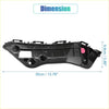 Black plastic left side front bumper bracket with molded contours and mounting holes for toyota rav4 2013-2015