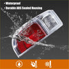 Left side led tail light assembly for toyota tacoma with clear plastic lens red light and durable abs sealed housing