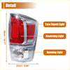 Left side led tail light assembly for toyota tacoma 2016-2021 clear plastic with red and clear sections showing lights