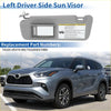Gray fabric left side sun visor with built-in mirror and warning label for toyota highlander 2014-2016 2019