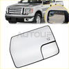Left side silver power-foldable mirror glass for ford f-150 2011 to 2014 shown from the back side