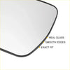 Left side white mirror glass with black frame smooth edges real glass back non-heated for toyota hilux