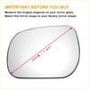 Left side white mirror glass for toyota verso with black frame 20cm curved design back non-heated car side mirror