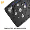 Back side of black plastic heated pad with two colored connectors for left white mirror glass on toyota tundra 2007-2021
