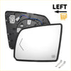Black-framed left-side heated car side mirror with integrated heating icon for toyota tundra 2007-2023