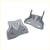 Gray metal car body reinforcement brackets with molded contours and mounting holes for lh door hinge set nissan navara d21