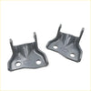Black metal lh door hinge brackets with circular holes and arrows for nissan navara d21 1986-1997