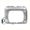Chrome finished rectangular headlight housing with clear lens and wiring for toyota hilux 2wd 1979-1982 lh door