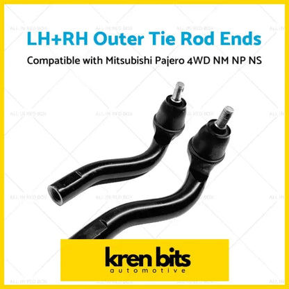 LH + RH Outer Tie Rod Ends Suitable for Mitsubishi Pajero Commercial - Steering & Suspension>Tie Rods Linkages