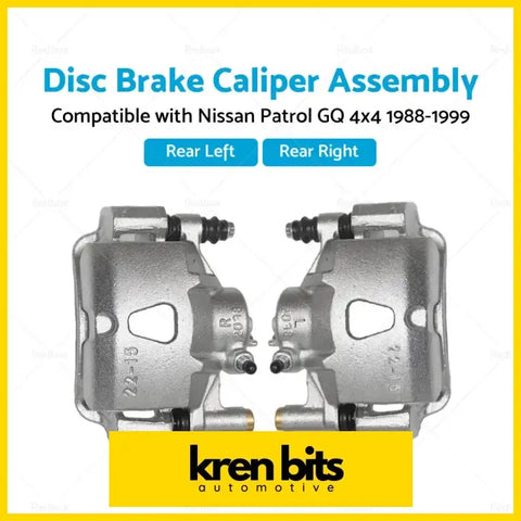 Silver metallic rear left and right disc brake caliper assemblies for nissan patrol gq 4x4 suitable lh rh
