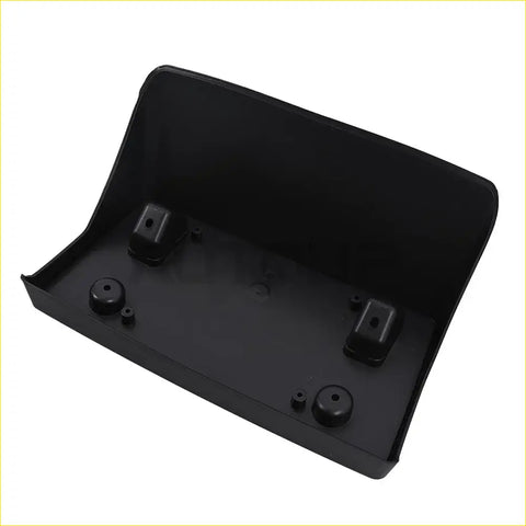 Black plastic license plate bracket mount with molded mounting points and circular fasteners for chevy silverado 2500 2015-2019