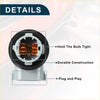 Black and white plastic license plate light socket with copper metal contacts for toyota tacoma 1995-2004 back view